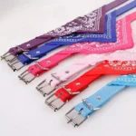 Adjustable PU Leather Pet Bandana Collar with Paisley Pattern for Dogs and Cats - Image 6