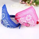 Adjustable PU Leather Pet Bandana Collar with Paisley Pattern for Dogs and Cats - Image 4