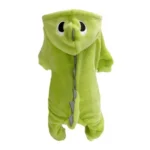 Charming Dinosaur-Themed Fleece Jumpsuit for Dogs, Warm Winter Apparel for Small Breeds - Image 3