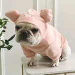Pig Head Hoodie Jumpsuit for Dogs - Adorable Plush Costume for French Bulldogs, Teddy & More - Image 3