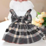 Chic Plaid Dog Dress with Bowknot - Image 5