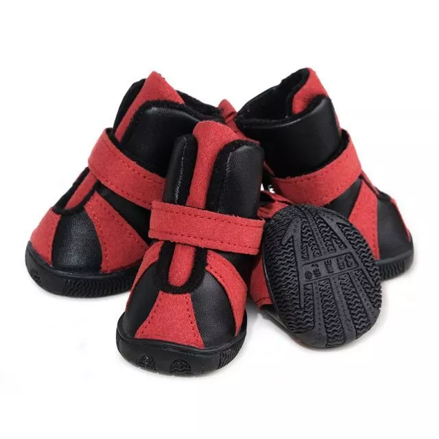 31035-28ace4.webp Chic Winter Dog Boots - 4Pcs/Set Cozy Waterproof Pet Shoes for Small Dogs & Puppies - Image 1