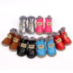 Winter Waterproof Snow Boots for Small Dogs - 4Pcs/Set Warm Fur Shoes Non Slip for Chihuahua, Pug, and Other Small Breeds - Image 2