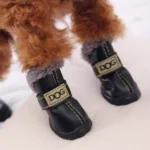 Winter Waterproof Snow Boots for Small Dogs - 4Pcs/Set Warm Fur Shoes Non Slip for Chihuahua, Pug, and Other Small Breeds - Image 3