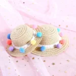 Adjustable Floral Straw Sunhat for Pets - Image 4